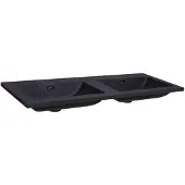 Sanilux Wastafel quartz classic 120x47x3 cm dubbel mat zwart