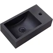 Sanilux Fontein Quartz Recto 40x22x10 cm Mat Zwart (kraangat rechts)