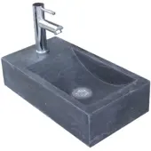 Sanilux Fonteinset recto hardsteen met kraan, waste & sifon 40x22x10 cm