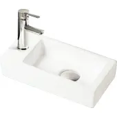 Sanilux Fonteinset Qubic Mini Keramiek 36x18x9cm met 1/2" Yara kraan Chroom (Kraangat Links)