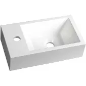 Sapho Small Amarok Kunstmarmeren wastafel 40x22cm, links/wit