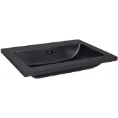 Sanilux Wastafel quartz classic 60x47x3 cm keramiek mat zwart