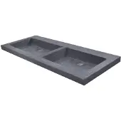 Sanilux Wasblad Trend Stone 120x47x5cm Dubbel Natuursteen (met 2 kraangaten)