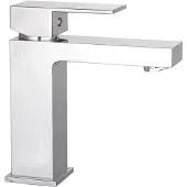 Sanilux Wastafelmengkraan cube eenhendel vierkant chroom 17 cm hoog