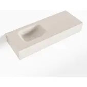 Mondiaz lex linen vrijhangende solid surface wastafel 80 cm. Positie wasbak links