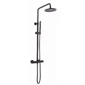 Sanilux Regendoucheset Thermostatisch Round met Handdouche Mat Zwart