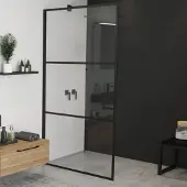 Riho Inloopdouche Grid 90x200 cm 6 mm Helderglas Zwarte Profielen