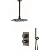 Boss & Wessing Inbouw Regendouche Set BWS Exclusive Plafonduitloop Gunmetal 30 cm