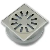 Aquaberg Renovatievloerput met reukslot en afsluiter 10x10 cm kunststof en rvs