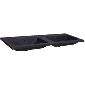 Sanilux Wastafel Quartz Classic 140x47x3 cm Dubbel Mat Zwart (0 kraangaten)