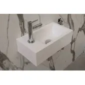 Ink Fontein Contra Polystone Inclusief Kraangat Links Cilinder Mat Wit 40x22x10 cm