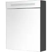 Sanilux Spiegelkast deluxe 58x70x16 cm met tl verlichting en stopcontact hoogglans antraciet rechts