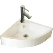 Sanilux Fonteinset Quartz Keramiek Hoekfontein 32x32x13cm met 1/2" Yara kraan Chroom