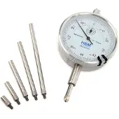 HBM 0,01 mm Slag 10 mm Analoge Meetklok Inclusief 5 Verlengstiften