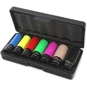 HBM 7 Delige 1/2 inch Lange Krachtdoppenset met beschermkappen