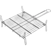 EDM Grille double pour barbecue - Zinc - 50x50 cm