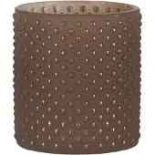 Clayre & Eef Theelichthouder Ø 7x8 cm Bruin Glas Rond Waxinelichthouder Bruin Waxinelichthouder