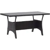 vidaXL Tuintafel, zwart, 120x70x66 cm, polyrotan