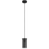 Eglo Hanglamp Pinto Textil 1 zwart met glas