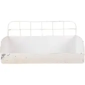 Clayre & Eef Wandrek 38x14x20 cm Beige Ijzer Rechthoek Muurrek Beige Muurrek