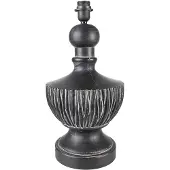 Clayre & Eef Lampenvoet Ø 24x47 cm Zwart Kunststof Rond Lampvoet Zwart Lampvoet