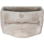 Clayre & Eef Bloempot Mond 26x16x16 cm Grijs Steen Bloempot binnen Grijs Bloempot binnen