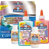 ELMER'S Metallic slijmpakket van | Slijmbenodigdheden, inclusief metallic PVA-lijm | Met Magical Liquid-slijmactivator | 4-delig pakket
