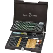 Faber-Castell Crayons et craies assorties Pitt monochrome coffret bois