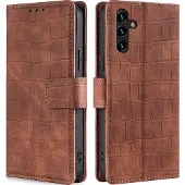 Mobigear Croco Bookcase voor Samsung Galaxy A04s - Bruin