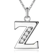 LGT JWLS Zilverkleurige Letter Z Dames Ketting met Zirkonia