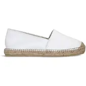 Manfield Witte leren espadrilles | Maat 36
