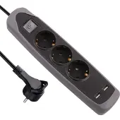 Electraline Gummy 3+2usb Stekkerdoos
