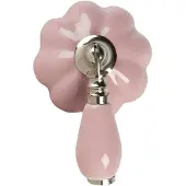 Clayre & Eef Deurknop 4x8x6 Cm Roze Keramiek Meubelknop Kastknop Roze Meubelknop Kastknop