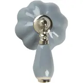 Clayre & Eef Deurknop 4x8x6 Cm Grijs Keramiek Meubelknop Kastknop Grijs Meubelknop Kastknop