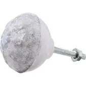 Clayre & Eef Deurknop Ø 4 Cm Grijs Wit Keramiek Rond Bloemen Meubelknop Kastknop Grijs Meubelknop Kastknop