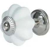 Clayre & Eef Deurknop Ø 4 Cm Blauw Keramiek Meubelknop Kastknop Blauw Meubelknop Kastknop