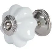 Clayre & Eef Deurknop Ø 4 Cm Blauw Keramiek Meubelknop Kastknop Blauw Meubelknop Kastknop