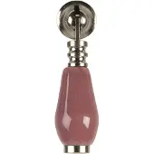 Clayre & Eef Deurknop 2x6 Cm Roze Keramiek Meubelknop Kastknop Roze Meubelknop Kastknop