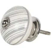 Clayre & Eef Deurknop Ø 4 Cm Wit Keramiek Rond Meubelknop Kastknop Wit Meubelknop Kastknop