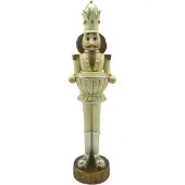 Clayre & Eef Theelichthouder Notenkraker 30 cm Beige Bruin Kunststof Waxinelichthouder Beige Waxinelichthouder