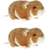 Semo Pluche knuffel hamster - 2x - 18 cm - speelgoed dieren hamsters - knaagdiertje