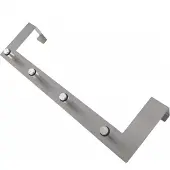 Benson Kapstok - Aluminium - 4 haken - Voor deuren van 40 mm - Draaibare haak