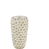 Ptmd collection PTMD Bloempot Ruis - 16x16x30 cm - Cement - Creme
