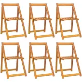 vidaXL Tuinstoelen inklapbaar 6 st massief acaciahout