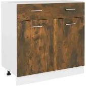 vidaXL Onderkast met lade, model Lyon, gerookt eikenhout, 80x46x81,5 cm