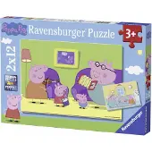 Ravensburger puzzel Thuis bij Peppa Pig - Twee puzzels - 12 stukjes - kinderpuzzel