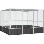 vidaXL Vogelkooi 302,5x324,5x211,5 cm gegalvaniseerd staal antraciet