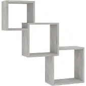 vidaXL Wandschappen kubus 68x15x68 cm bewerkt hout betongrijs