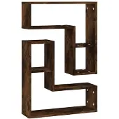 vidaXL Wandschappen 2 st 50x15x50 cm bewerkt hout gerookt eikenkleurig