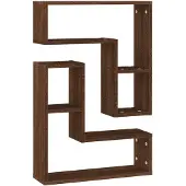 vidaXL Wandschappen 2 st 50x15x50 cm bewerkt hout bruin eikenkleur